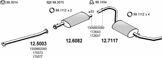 ASSO ART0412 - Система випуску ОГ autozip.com.ua