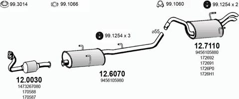 ASSO ART0554 - Система випуску ОГ autozip.com.ua