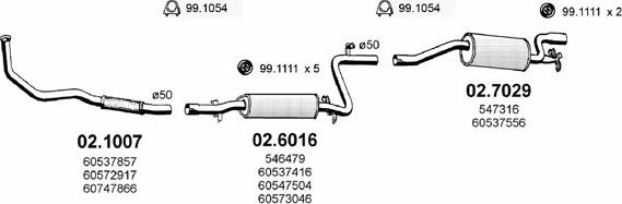 ASSO ART0058 - Система випуску ОГ autozip.com.ua