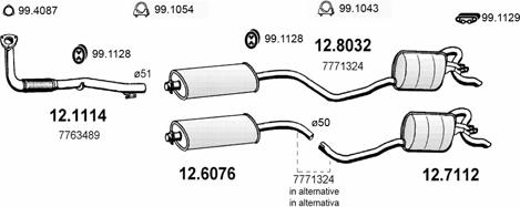 ASSO ART0877 - Система випуску ОГ autozip.com.ua