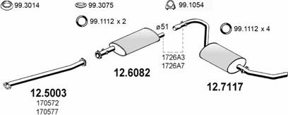 ASSO ART1829 - Система випуску ОГ autozip.com.ua