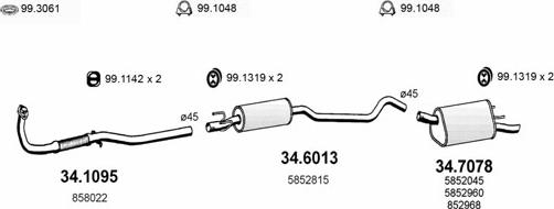 ASSO ART1741 - Система випуску ОГ autozip.com.ua