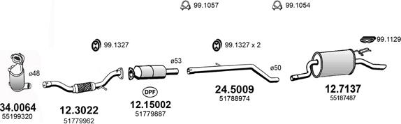 ASSO ART3423 - Система випуску ОГ autozip.com.ua