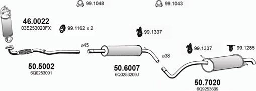 ASSO ART3626 - Система випуску ОГ autozip.com.ua