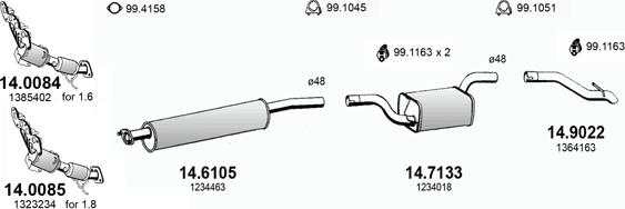 ASSO ART3357 - Система випуску ОГ autozip.com.ua