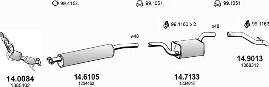 ASSO ART3388 - Система випуску ОГ autozip.com.ua