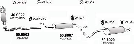 ASSO ART3736 - Система випуску ОГ autozip.com.ua