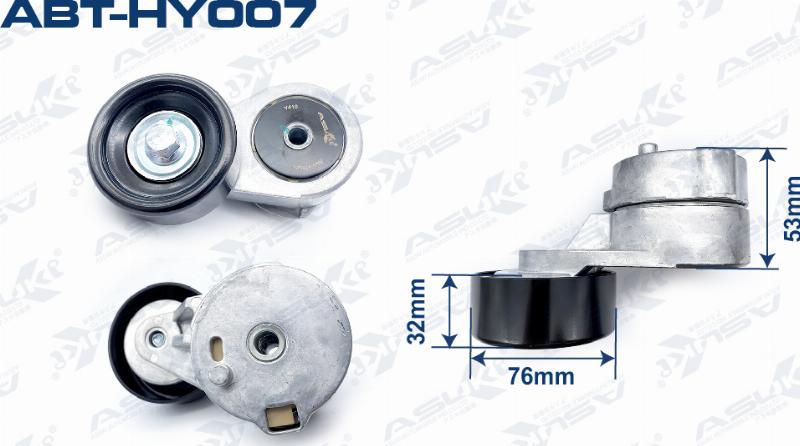 ASUKI ABT-HY007 - Натягувач ременя, клинові зуб. autozip.com.ua