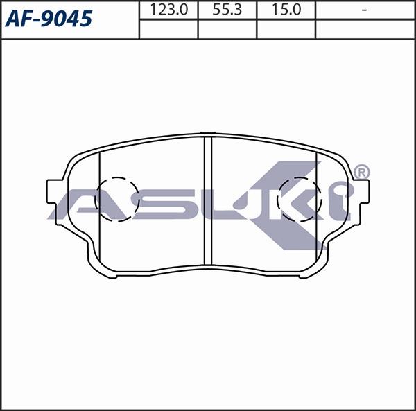 ASUKI AF-9045 - Гальмівні колодки, дискові гальма autozip.com.ua