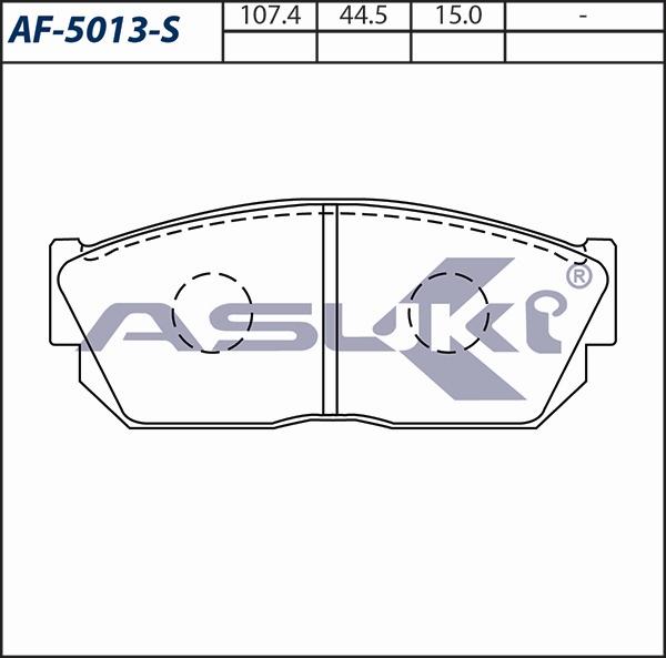 ASUKI AF-5013-S - Гальмівні колодки, дискові гальма autozip.com.ua