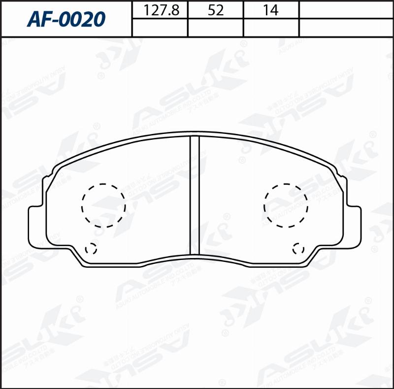 ASUKI AF-0020 - Гальмівні колодки, дискові гальма autozip.com.ua