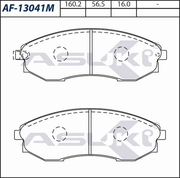 ASUKI AF-13041M - Гальмівні колодки, дискові гальма autozip.com.ua