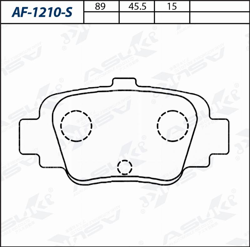 ASUKI AF-1210-S - Гальмівні колодки, дискові гальма autozip.com.ua