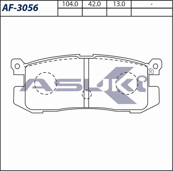 ASUKI AF-3056 - Гальмівні колодки, дискові гальма autozip.com.ua