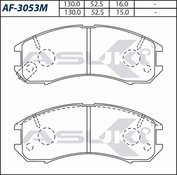 ASUKI AF-3053M - Гальмівні колодки, дискові гальма autozip.com.ua