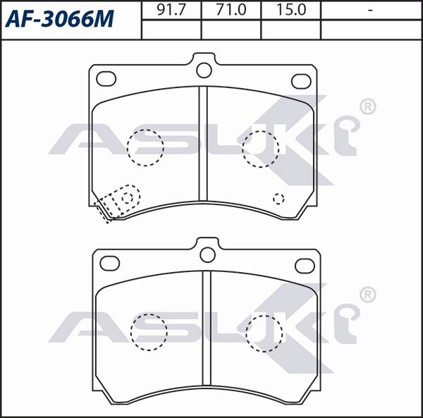ASUKI AF-3066M - Гальмівні колодки, дискові гальма autozip.com.ua
