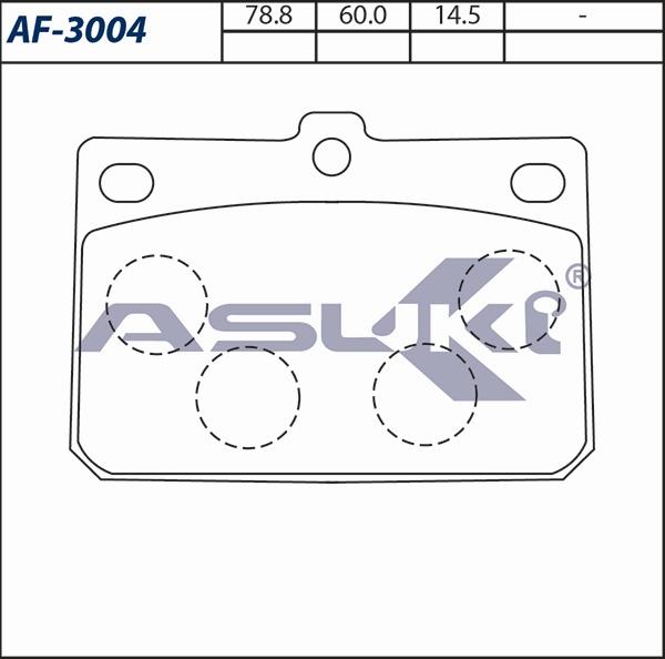 ASUKI AF-3004 - Гальмівні колодки, дискові гальма autozip.com.ua