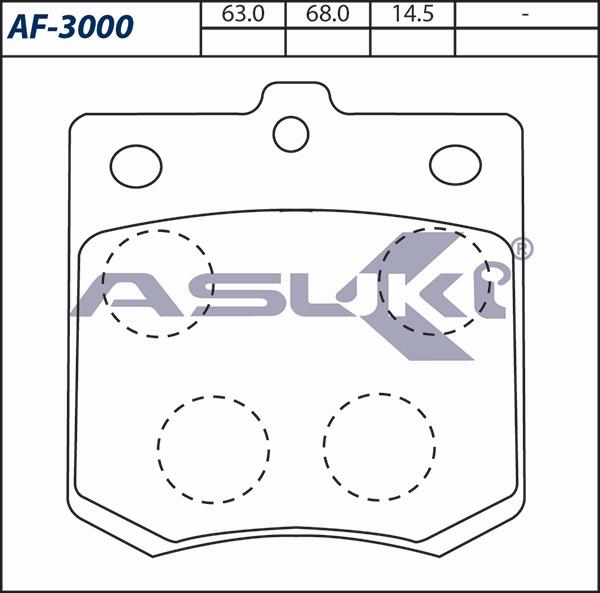 ASUKI AF-3000 - Гальмівні колодки, дискові гальма autozip.com.ua