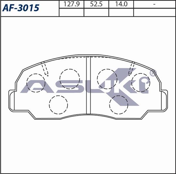 ASUKI AF-3015 - Гальмівні колодки, дискові гальма autozip.com.ua