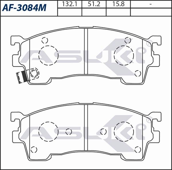 ASUKI AF-3084M - Гальмівні колодки, дискові гальма autozip.com.ua