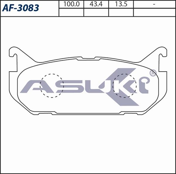 ASUKI AF-3083 - Гальмівні колодки, дискові гальма autozip.com.ua