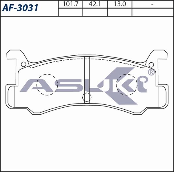 ASUKI AF-3031 - Гальмівні колодки, дискові гальма autozip.com.ua