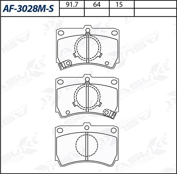 ASUKI AF-3028M-S - Гальмівні колодки, дискові гальма autozip.com.ua