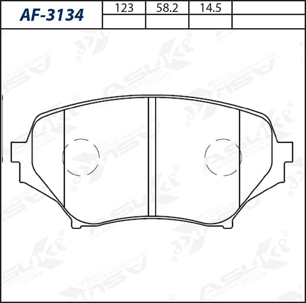 ASUKI AF-3134 - Гальмівні колодки, дискові гальма autozip.com.ua
