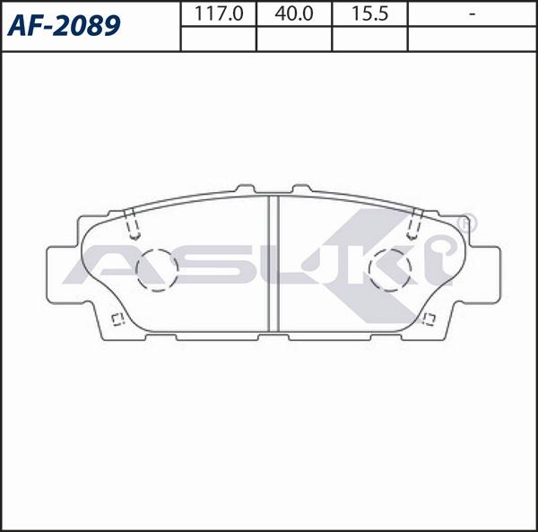ASUKI AF-2089 - Гальмівні колодки, дискові гальма autozip.com.ua