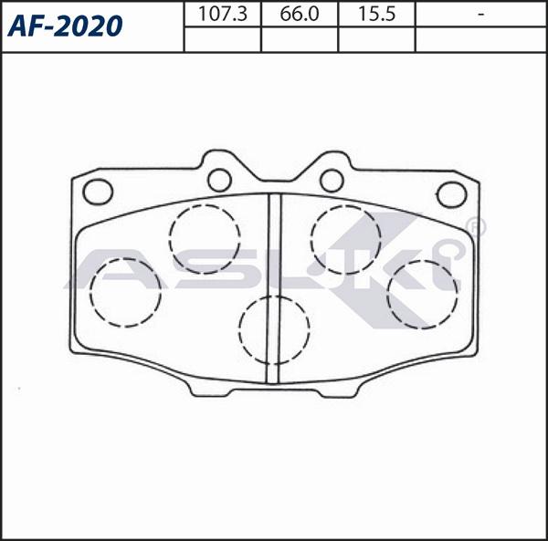 ASUKI AF-2020 - Гальмівні колодки, дискові гальма autozip.com.ua