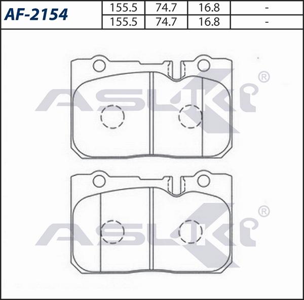 ASUKI AF-2154 - Гальмівні колодки, дискові гальма autozip.com.ua