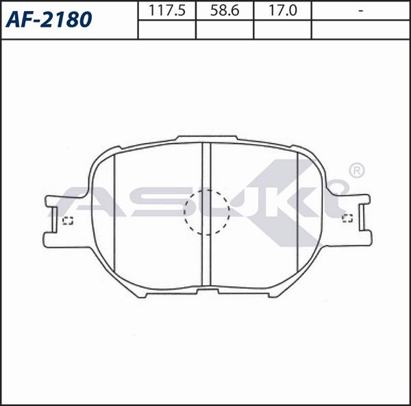 ASUKI AF-2180 - Гальмівні колодки, дискові гальма autozip.com.ua