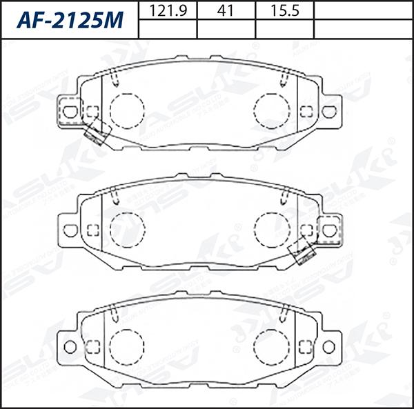 ASUKI AF-2125M - Гальмівні колодки, дискові гальма autozip.com.ua