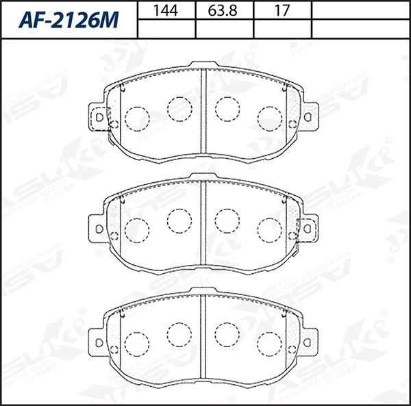 ASUKI AF-2126M - Гальмівні колодки, дискові гальма autozip.com.ua