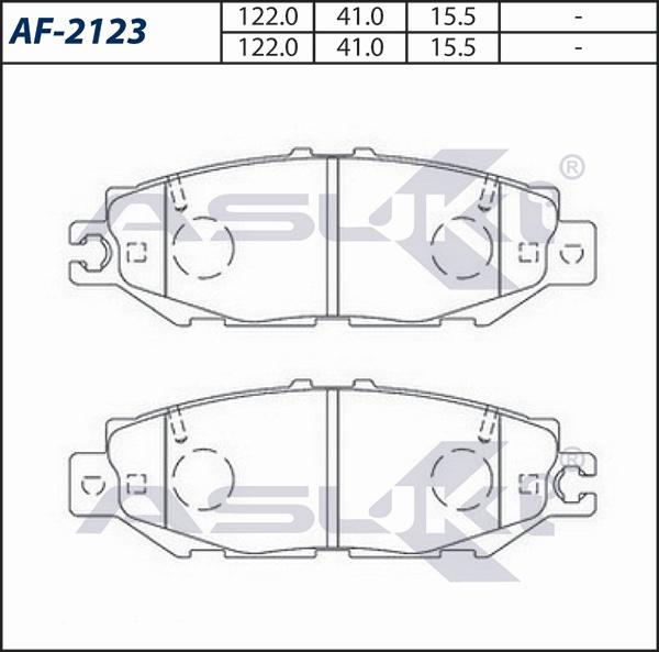 ASUKI AF-2123 - Гальмівні колодки, дискові гальма autozip.com.ua