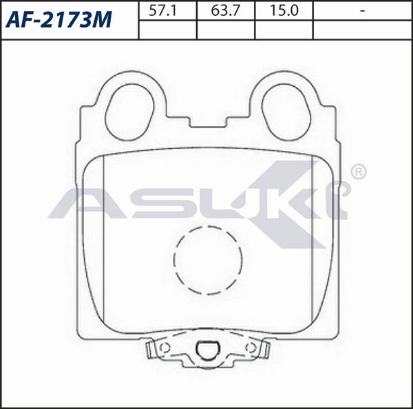 ASUKI AF-2173M - Гальмівні колодки, дискові гальма autozip.com.ua