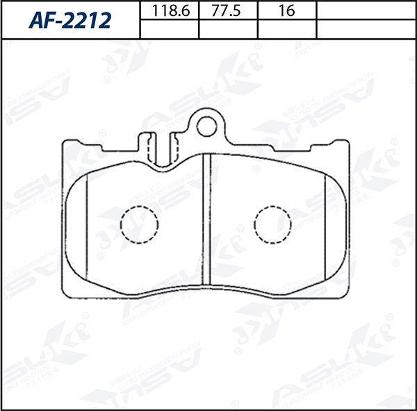 ASUKI AF-2212 - Гальмівні колодки, дискові гальма autozip.com.ua