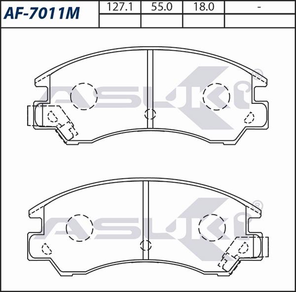 ASUKI AF-7011M - Гальмівні колодки, дискові гальма autozip.com.ua
