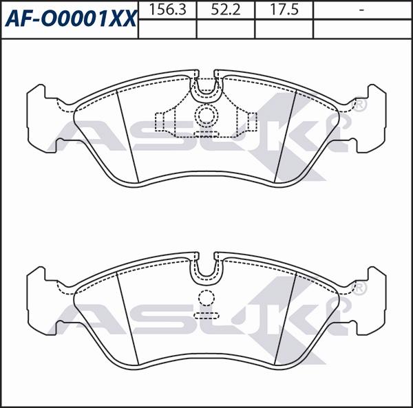 ASUKI AF-O0001XX - Гальмівні колодки, дискові гальма autozip.com.ua