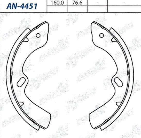 ASUKI AN-4451 - Комплект гальм, барабанний механізм autozip.com.ua