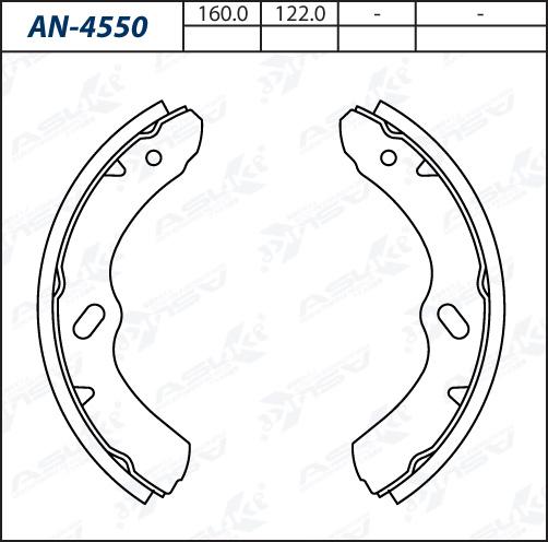 ASUKI AN-4550 - Комплект гальм, барабанний механізм autozip.com.ua