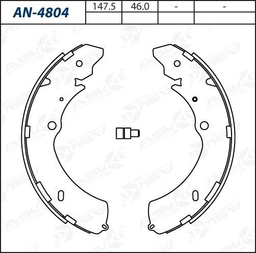 ASUKI AN-4804 - Комплект гальм, барабанний механізм autozip.com.ua