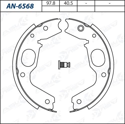 ASUKI AN-6568 - Комплект гальм, барабанний механізм autozip.com.ua