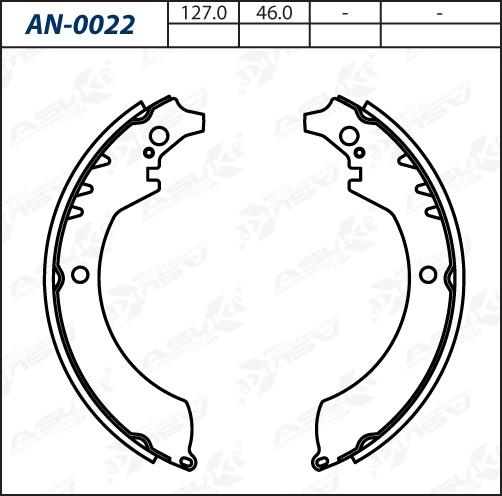 ASUKI AN-0022 - Комплект гальм, барабанний механізм autozip.com.ua