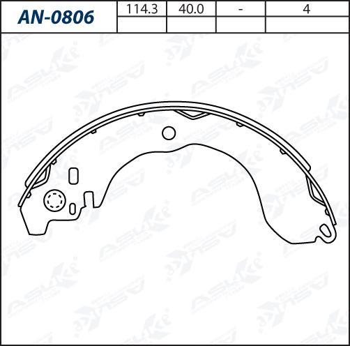 ASUKI AN-0806 - Комплект гальм, барабанний механізм autozip.com.ua