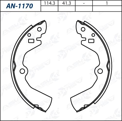 ASUKI AN-1170 - Комплект гальм, барабанний механізм autozip.com.ua