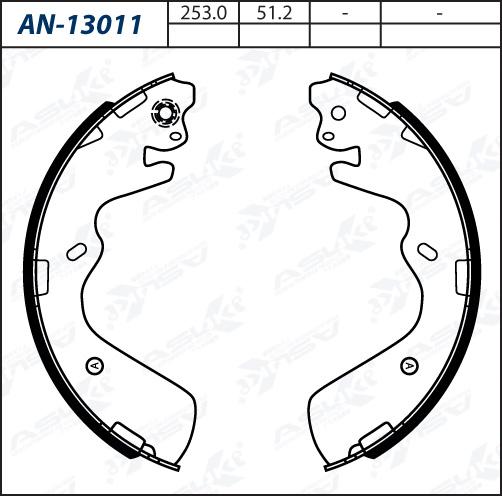 ASUKI AN-13011 - Комплект гальм, барабанний механізм autozip.com.ua