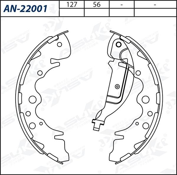 ASUKI AN-22001 - Комплект гальм, барабанний механізм autozip.com.ua