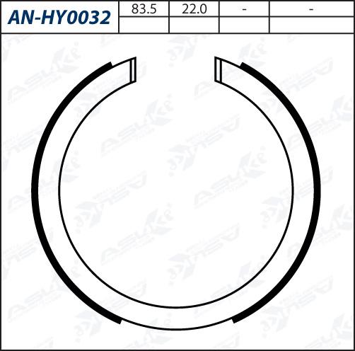 ASUKI AN-HY0032 - Комплект гальм, барабанний механізм autozip.com.ua
