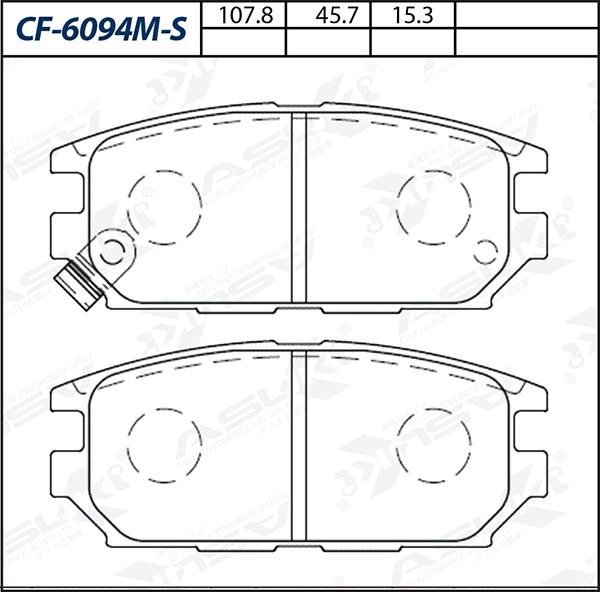 ASUKI CF-6049M-S - Гальмівні колодки, дискові гальма autozip.com.ua
